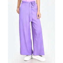Zink London Purple Regular Fit High Rise Trousers-picture-28