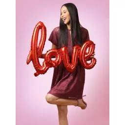 Zink London Purple Self Design A Line Dress-picture-21