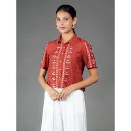 Zink London Rust Embroidered Shirt-picture-47