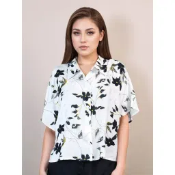 Zink London White Loose Fit Printed Shirt-picture-21