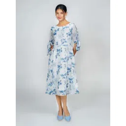 Zink London White Printed A-Line Dress-picture-29