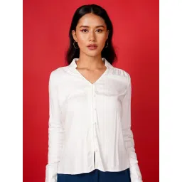 Zink London White Viscose Regular Fit Shirt-picture-20