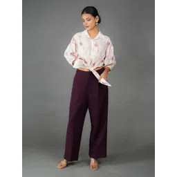 Zink London Women Floral Printed Shirt Collar Top-picture-31