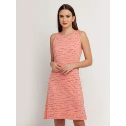 Zink London Women Peach-Coloured A-Line Dress-picture-11