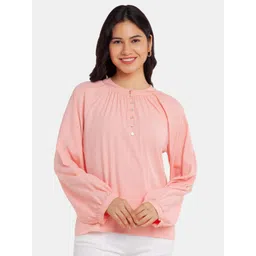 Zink London Women Pink Solid Viscose Rayon Top-picture-27