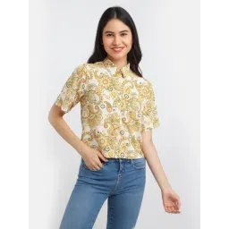 Zink London Yellow Printed Shirt-picture-25