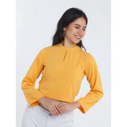Zink London Yellow Regular Fit Crop Top-picture-33