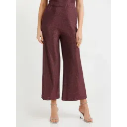 zink london zink Z Brown Textured Regular Fit High Rise Trousers-picture-21