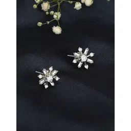 ZINU Silver-Toned Contemporary Studs Earrings-picture-35