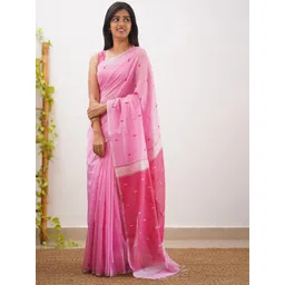 zinzraa Ethnic Motifs Zari Pure Cotton Saree image 3