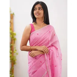 zinzraa Ethnic Motifs Zari Pure Cotton Saree image 5