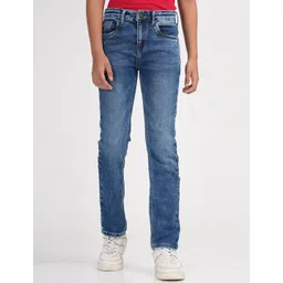 ZION Boys Jean Slim Fit Mildly Distressed Light Fade Stretchable Jeans-picture-37