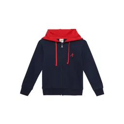 ZION Boys Navy Pure Cotton Solid Hooded Sweatshirt-picture-23