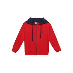 ZION Boys Red Pure Cotton Solid Hooded Sweatshirt-picture-58