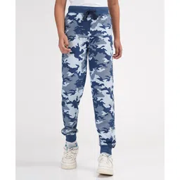 Zion Cotton Camouflage Printed Track Pants - Light Blue-picture-28