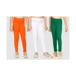 Zion Cotton Lycra Knit Pack Of 3 Solid Leggings - Multi Colour-picture-29