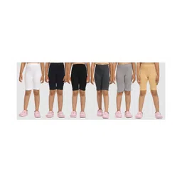 Zion Cotton Lycra Knit Pack Of 6 Solid 4 Way Stretchable Tights - Multi Colour-picture-16