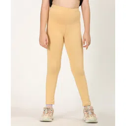 Zion Cotton Lycra Knit Solid Leggings - Beige-picture-21
