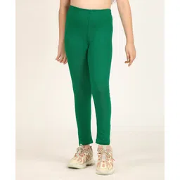 Zion Cotton Lycra Knit Solid Leggings - Dark Green-picture-15