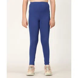 Zion Cotton Lycra Knit Solid Leggings - Royal Blue-picture-16