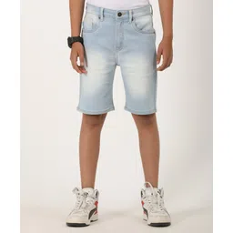 Zion Denim Washed Shorts - Light Blue-picture-18