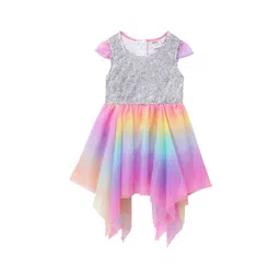 ZION White & Purple Embellished Net Dress-picture-19