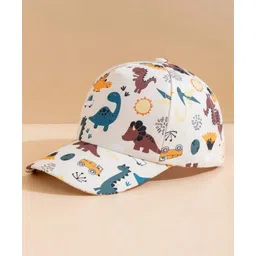 Ziory Baby Dinosaurs Designed Cap - White image 1