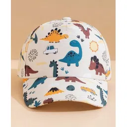 Ziory Baby Dinosaurs Designed Cap - White image 2