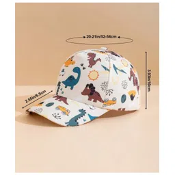 Ziory Baby Dinosaurs Designed Cap - White image 4