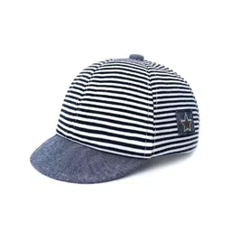 Ziory Striped Baby Summer Cap Navy Blue - Circumference 50 cm-picture-12