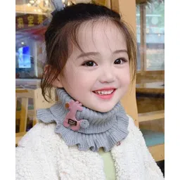 Ziory Wool Baby Animal Designed Neck Warmer - Grey-picture-17