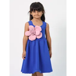 ZIP ZAP ZOOP Girls 3D Pink Flower Accent Sleeveless Fit & Flare Dress-picture-28