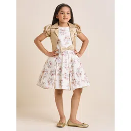 ZIP ZAP ZOOP Girls Floral Printed Bow Fit & Flare Dress-picture-27