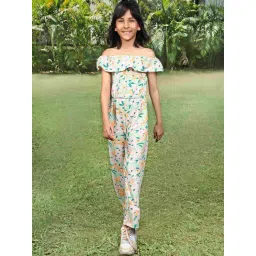 Zip Zap Zoop Girls Green Regular Fit Printed Jumpsuit-picture-13