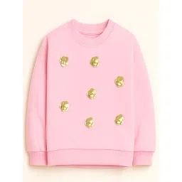 Zip Zap Zoop Girls Pink Cotton Embellished Regular Fit Sweatshirt-picture-36