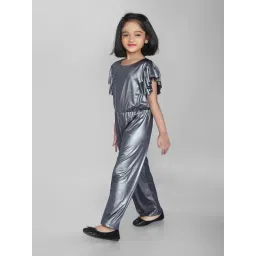 Zip Zap Zoop Girls Silver Regular Fit Shimmer Jumpsuit image 3
