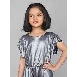 Zip Zap Zoop Girls Silver Regular Fit Shimmer Jumpsuit image 4