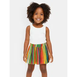 ZIP ZAP ZOOP Girls Striped Anti-Wrinkle Mini Skirt-picture-18