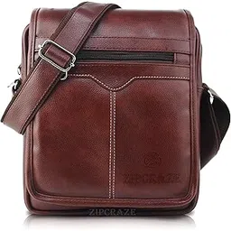 zipcraze Genuine Leather Messenger Sling Bag | Formal Office Bag | Synthetic Leather Executive Formal MacBook Messenger | Messenger Office Bag Briefcase for Work for Men-picture-34