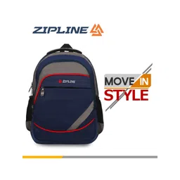 ZIPLINE Unisex Blue & Grey Colourblocked Contrast Detail Backpack-picture-15