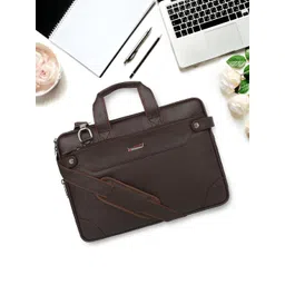 ZIPLINE Unisex Brown Textured Laptop Bag-picture-28