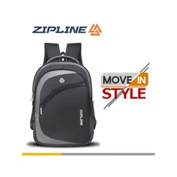 ZIPLINE Unisex Grey & Black Casual Backpack-picture-26