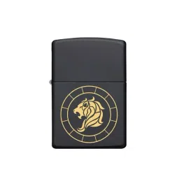 Zippo Black & Gold Leo Zodiac Sign Brass Pocket Lighter-picture-46