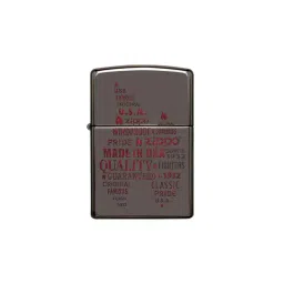 Zippo Black Brass Typographic Flame Art Design Windproof Pocket Lighter-picture-42
