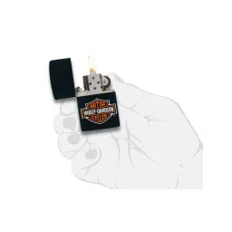 Zippo Black Harley-Davidson Logo Brass Pocket Lighter-picture-14