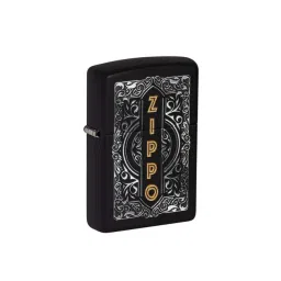 Zippo Black Themed Design Brass Pocket Lighter-image-35