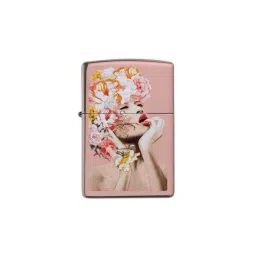 Zippo Pink Brass Floral Woman Design Windproof Pocket Lighter-picture-23