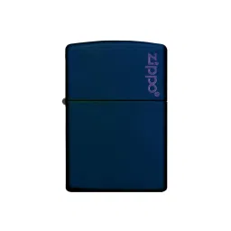 Zippo Sapphire Blue Classic Logo Brass Pocket Lighter image 1