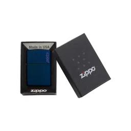 Zippo Sapphire Blue Classic Logo Brass Pocket Lighter image 2