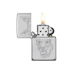 Zippo Silver Auto Engrave Dog Design Brass Pocket Lighter-picture-30